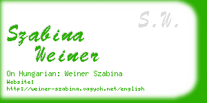 szabina weiner business card